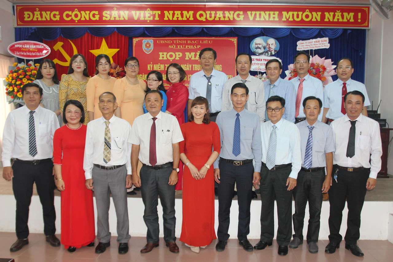 Sở Tư pháp Bạc Liêu họp mặt kỷ niệm 78 năm ngày thành lập ngành Tư pháp