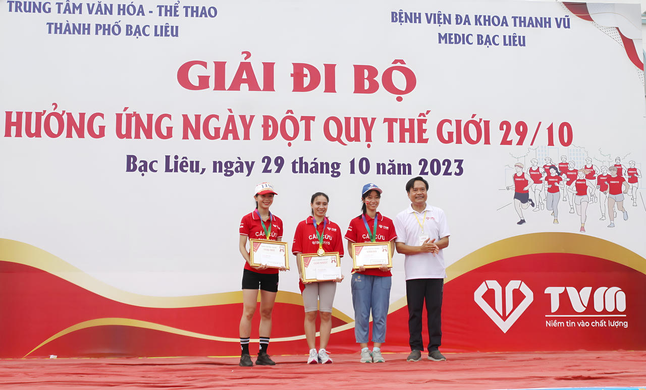 Giải đi bộ nâng cao nhận thức cộng đồng về bệnh đột quỵ tại Bạc Liêu