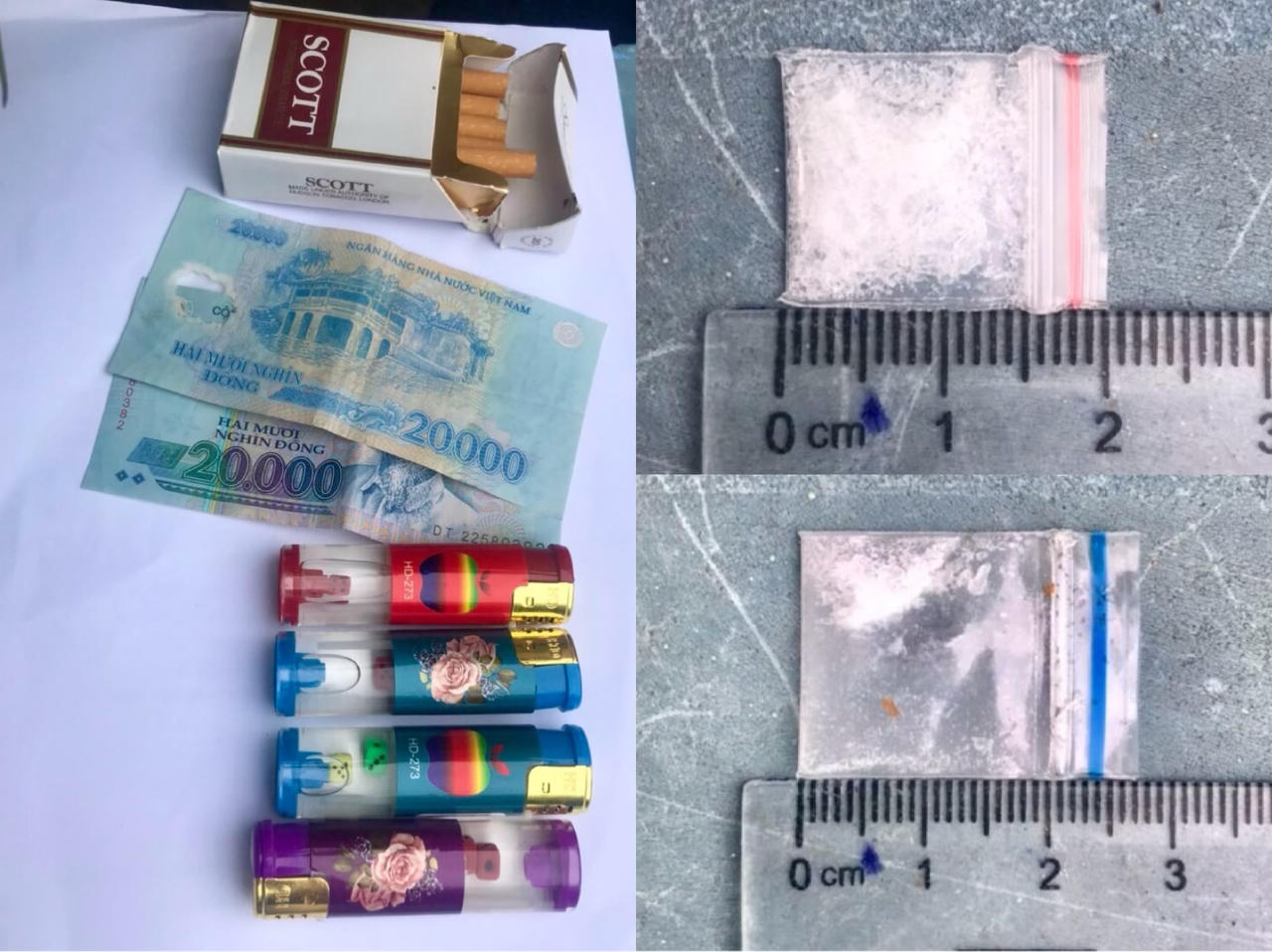 Bắt quả tang 2 đối tượng tàng trữ trái phép chất ma túy 