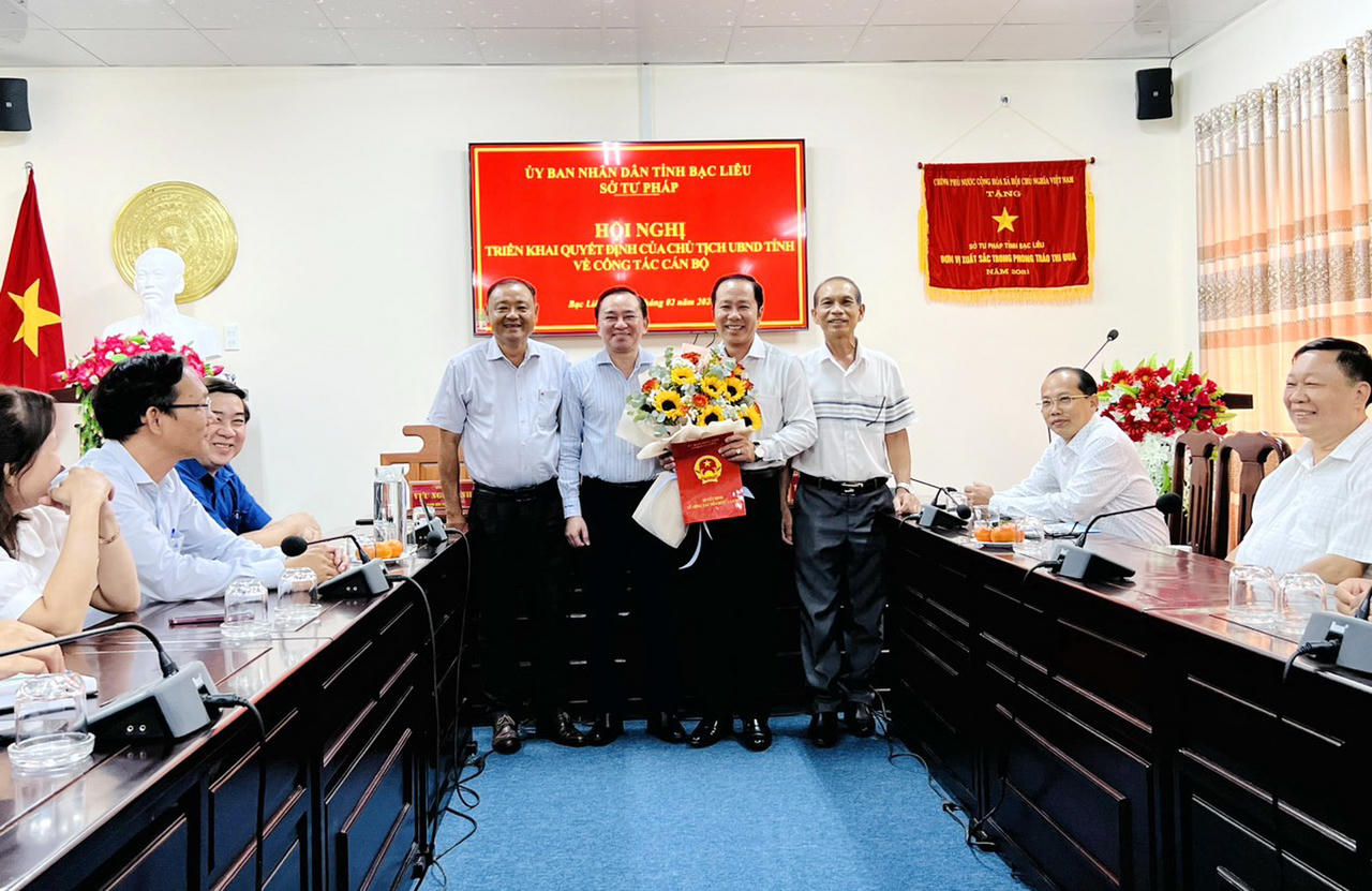 Ông Nguyễn Duy Tuấn giữ chức Phó Giám đốc Sở Tư pháp Bạc Liêu