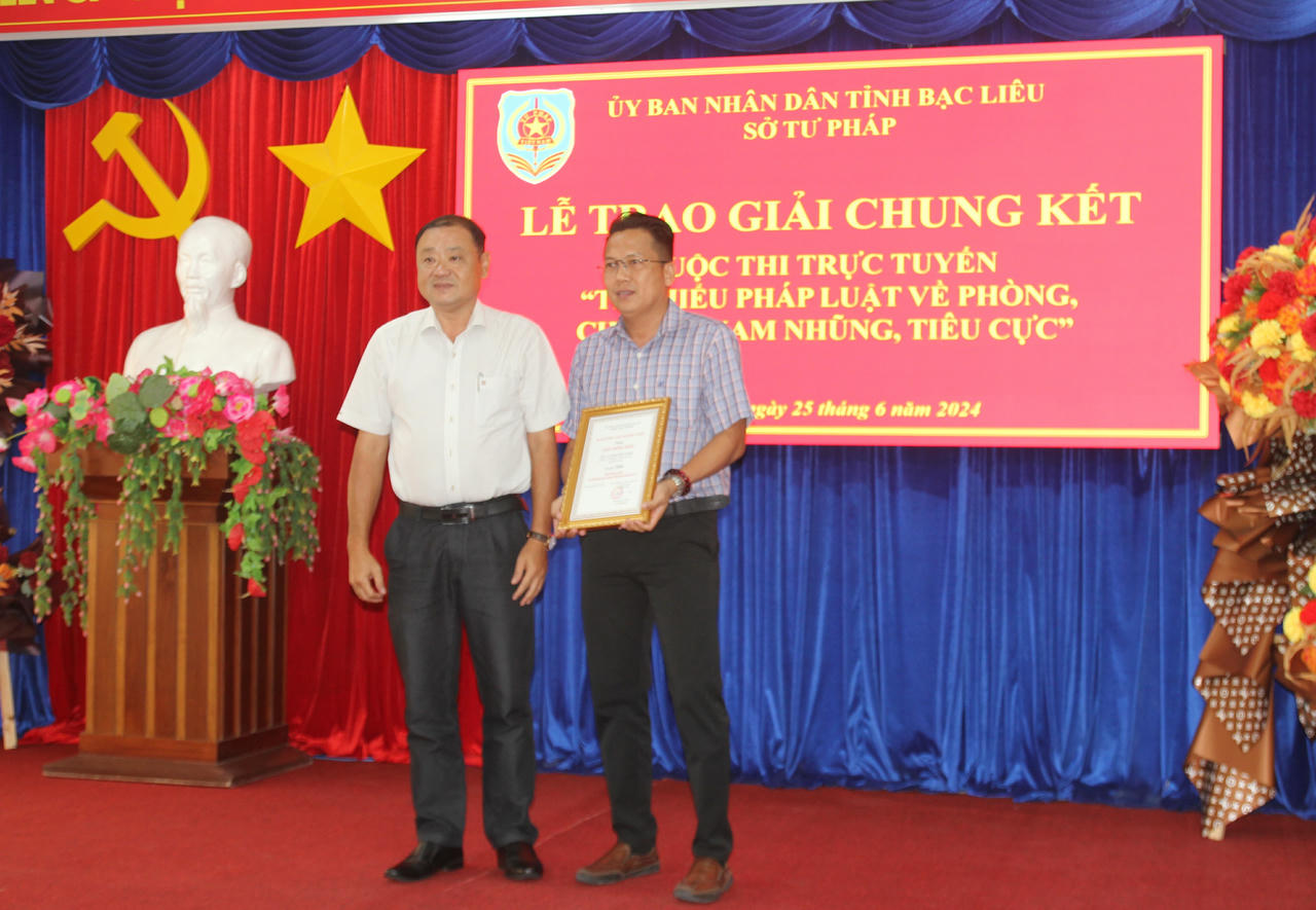 Bạc Liêu: Trao giải Cuộc thi trực tuyến “Tìm hiểu pháp luật về phòng, chống tham nhũng, tiêu cực”