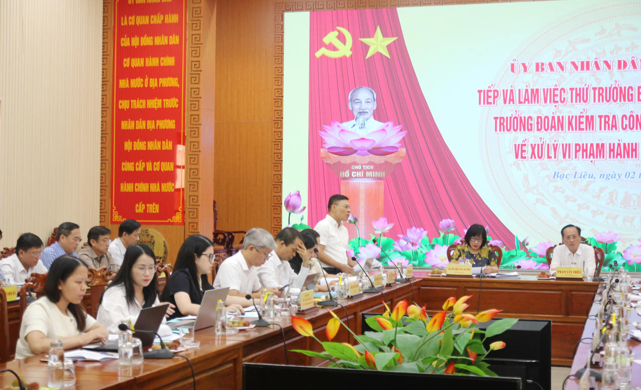 Thứ trưởng Đặng Hoàng Oanh kiểm tra công tác thi hành pháp luật về xử lý vi phạm hành chính tại Bạc Liêu