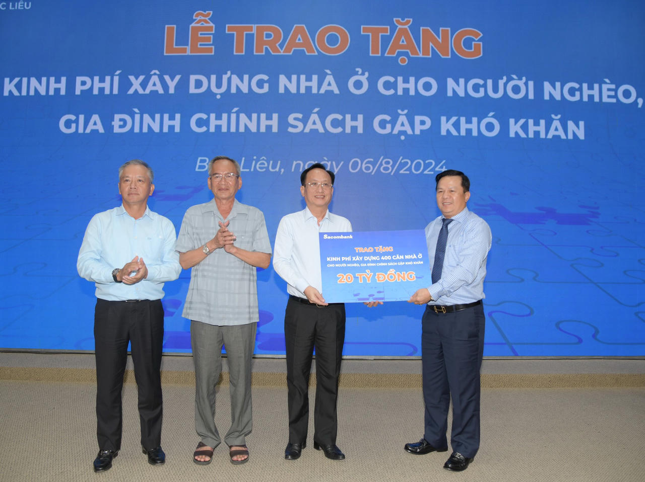 Trao tặng 20 tỷ đồng xây dựng nhà ở cho hộ nghèo, gia đình chính sách tại Bạc Liêu