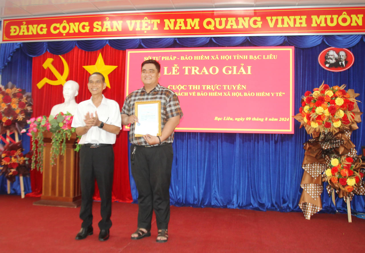 Bạc Liêu: Trao giải Cuộc thi trực tuyến “Tìm hiểu chính sách về bảo hiểm xã hội, bảo hiểm y tế”