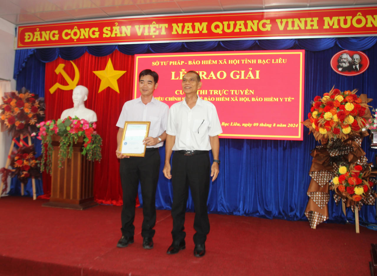 Bạc Liêu: Trao giải Cuộc thi trực tuyến “Tìm hiểu chính sách về bảo hiểm xã hội, bảo hiểm y tế”