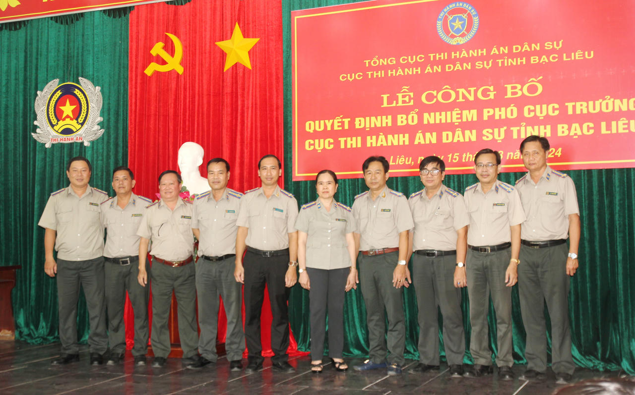 Bà Nguyễn Thị Chi giữ chức Phó Cục trưởng Cục THADS tỉnh Bạc Liêu