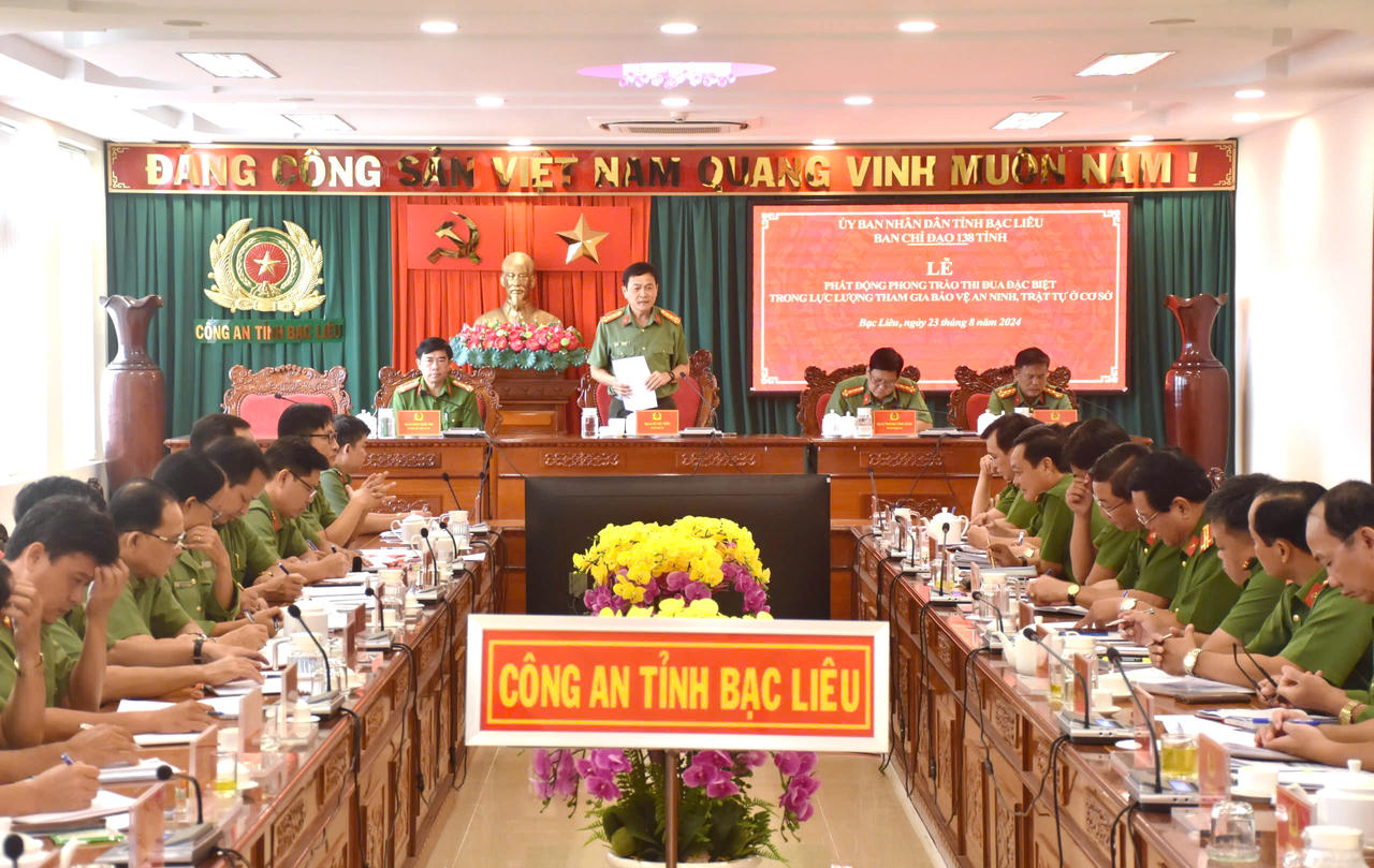 Phát động thi đua bảo đảm ANTT trong tình hình mới tại Bạc Liêu