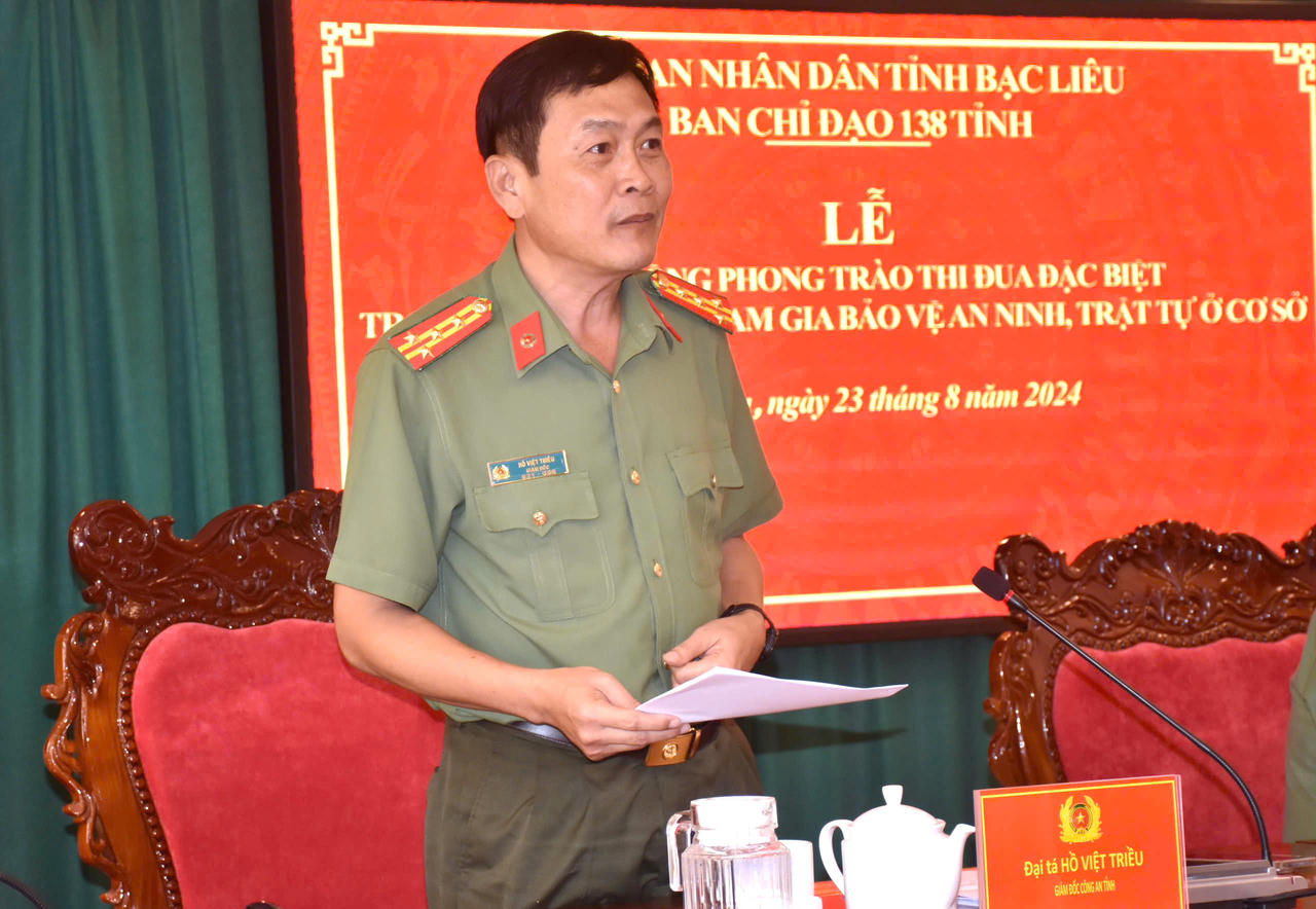 Phát động thi đua bảo đảm ANTT trong tình hình mới tại Bạc Liêu