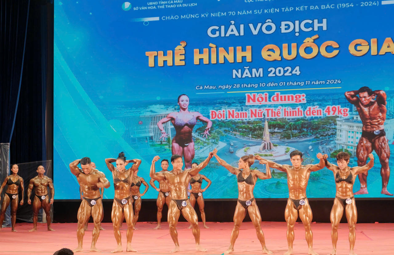 110 vận động viên tranh tài Giải vô địch thể hình quốc gia tại Cà Mau