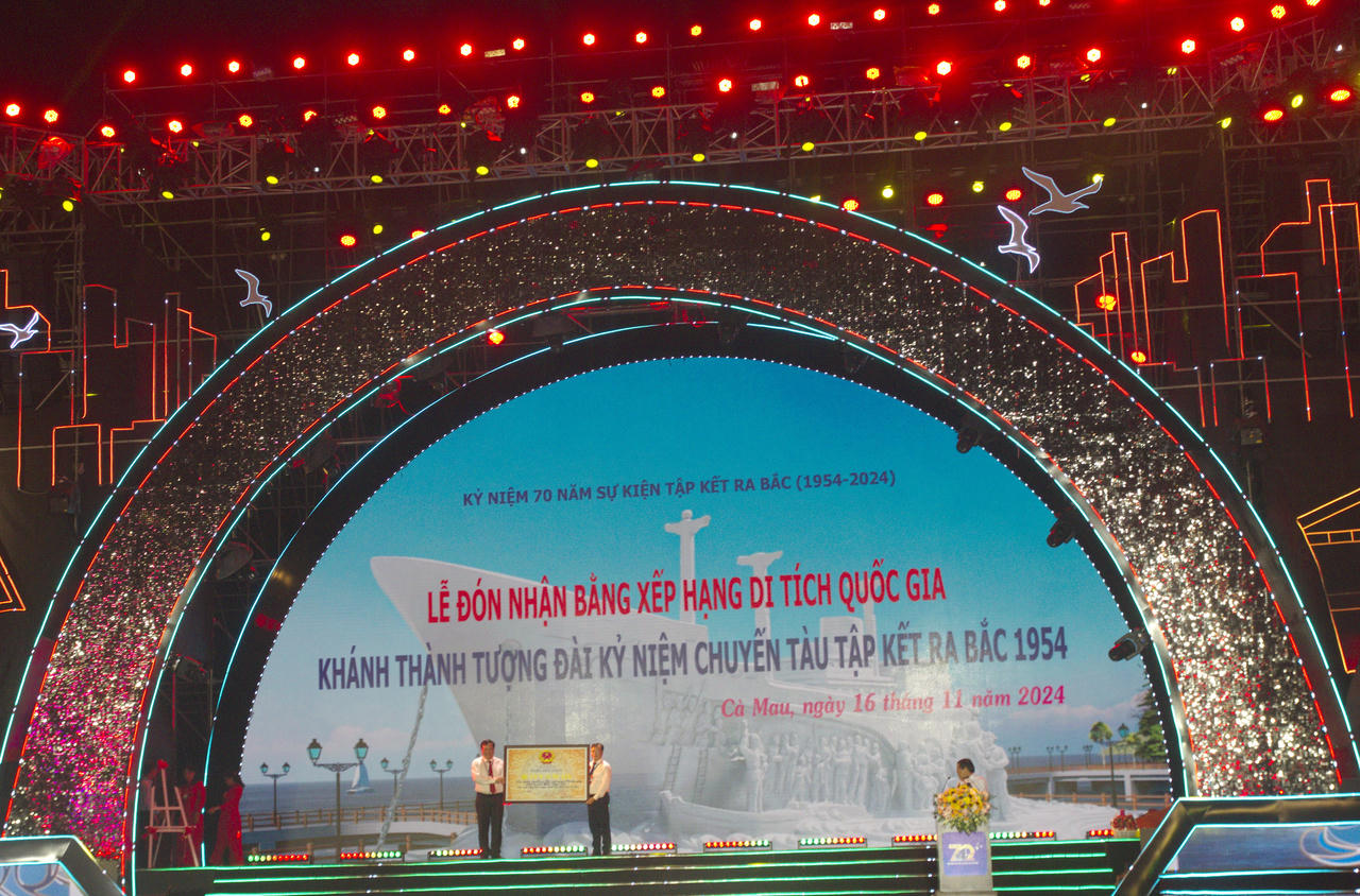 Cụm tượng đài kỷ niệm Chuyến tàu Tập kết ra Bắc tại Cà Mau được công nhận di tích Quốc gia