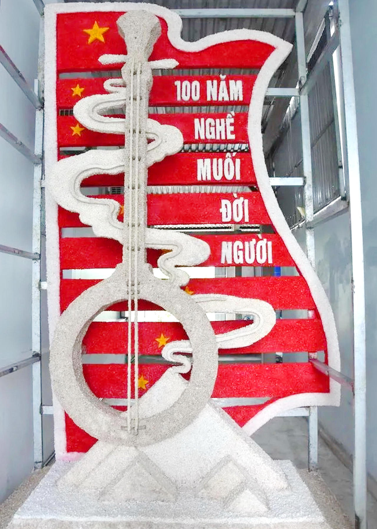 Cây đàn kìm cách điệu bằng muối ‘độc nhất vô nhị’ ở Bạc Liêu