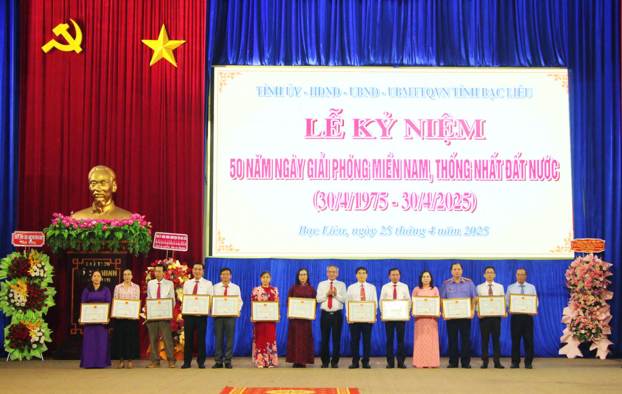 Lễ kỷ niệm 50 năm ngày Giải phóng miền Nam, thống nhất đất nước tại Bạc Liêu