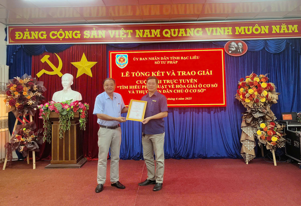 Bạc Liêu: Tổng kết Cuộc thi trực tuyến tìm hiểu pháp luật về hòa giải và thực hiện dân chủ ở cơ sở 