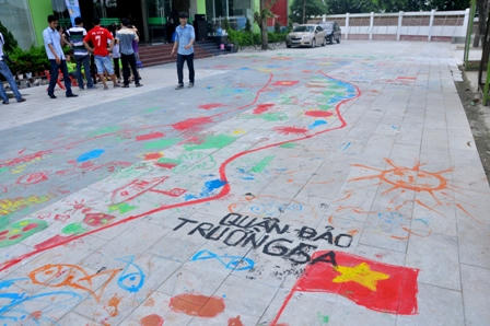 Tấm bản đồ lãnh thổ Việt Nam tự vẽ của học sinh mầm non