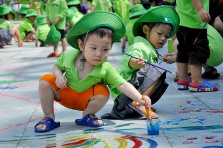 Tấm bản đồ lãnh thổ Việt Nam tự vẽ của học sinh mầm non