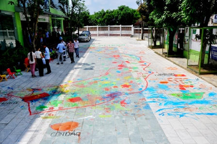 Tấm bản đồ lãnh thổ Việt Nam tự vẽ của học sinh mầm non