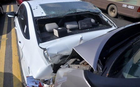 Tai nạn liên hoàn trên cầu Thăng Long, giao thông ùn tắc 