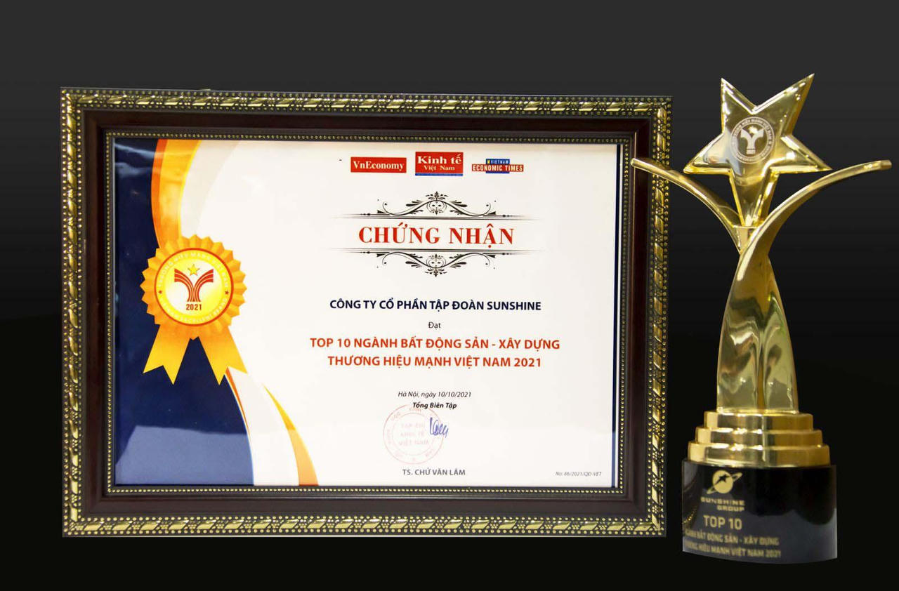 Sunshine Group được vinh danh trong TOP 10 ngành Bất động sản – Xây dựng 