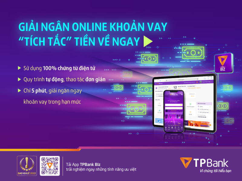 TPBank Biz ra mắt tính năng Giải ngân Khoản vay Online cho doanh nghiệp