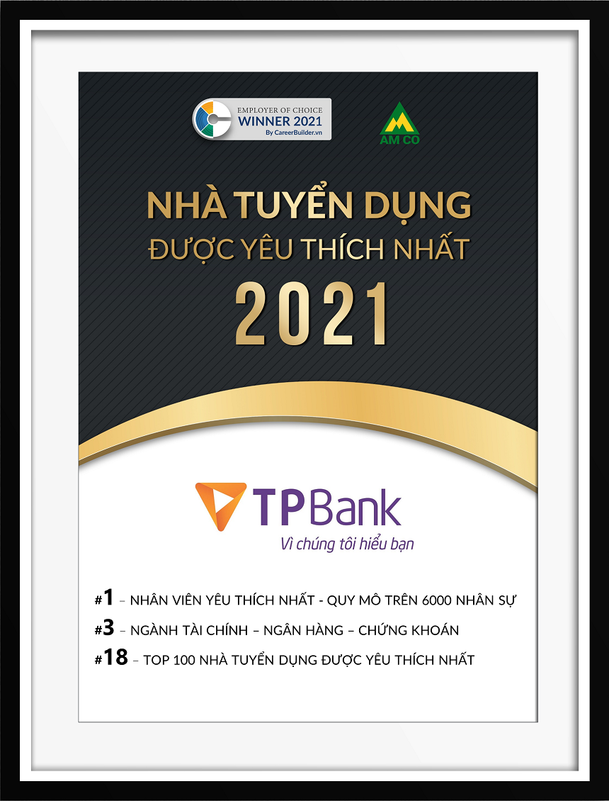 TPBank tiếp tục được bình chọn là Nhà tuyển dụng được yêu thích nhất năm 2021 