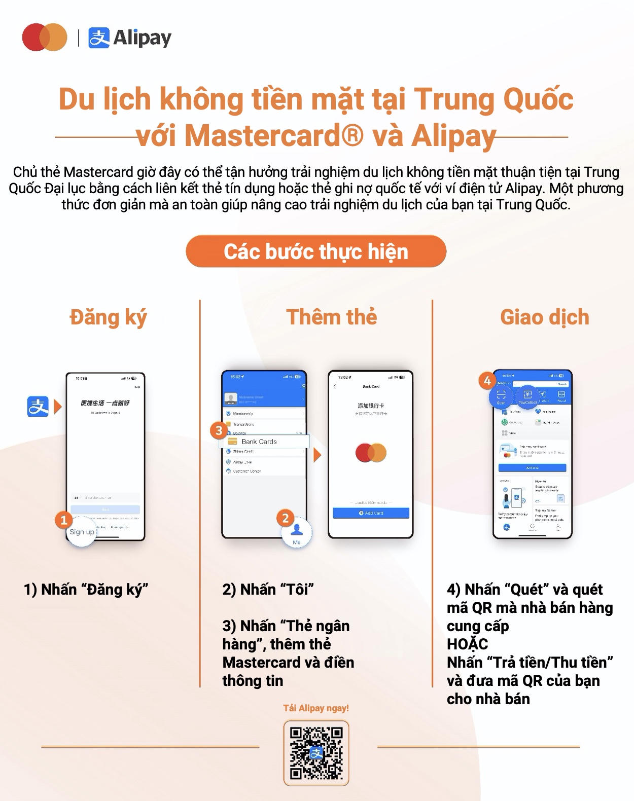 Alipay hợp tác với Mastercard mang đến phương thức thanh toán thuận tiện, không dùng tiền mặt