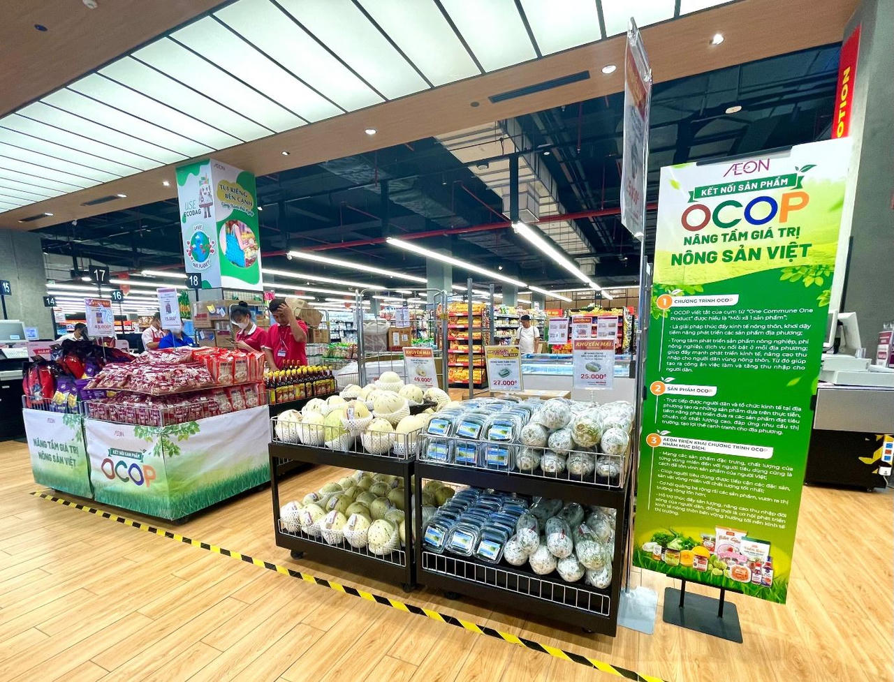 AEON Việt Nam tổ chức Hội chợ OCOP trên toàn hệ thống Trung tâm Bách hóa tổng hợp và siêu thị, kết nối sản phẩm đặc trưng của các địa phương đến người tiêu dùng