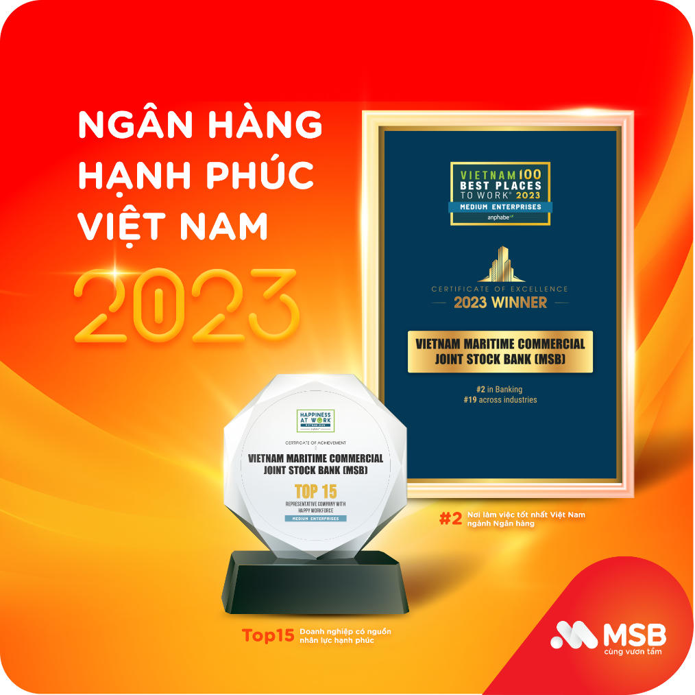 MSB lọt top 15 doanh nghiệp tiêu biểu có nguồn nhân lực hạnh phúc