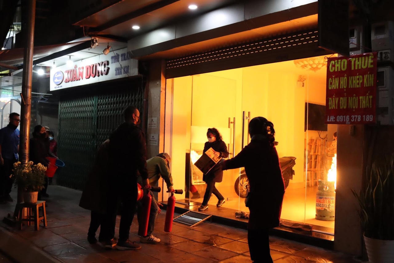 Diễn tập phương án chữa cháy đối với chung cư, nhà ở có nguy cơ cháy, nổ cao