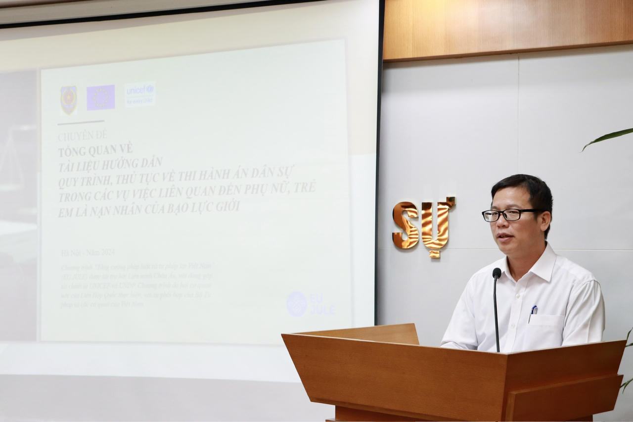 Hoàn thiện tài liệu hướng dẫn quy trình thi hành án dân sự trong vụ việc liên quan đến phụ nữ, trẻ em