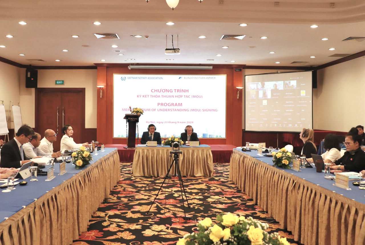 Hiệp hội Công chứng viên Việt Nam và Hiệp hội Công chứng Liên bang Đức ký kết bản ghi nhớ hợp tác