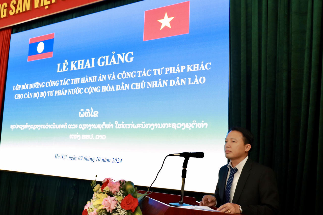 Học viện Tư pháp: Khai giảng lớp bồi dưỡng công tác thi hành án cho cán bộ tư pháp nước CHDCND Lào