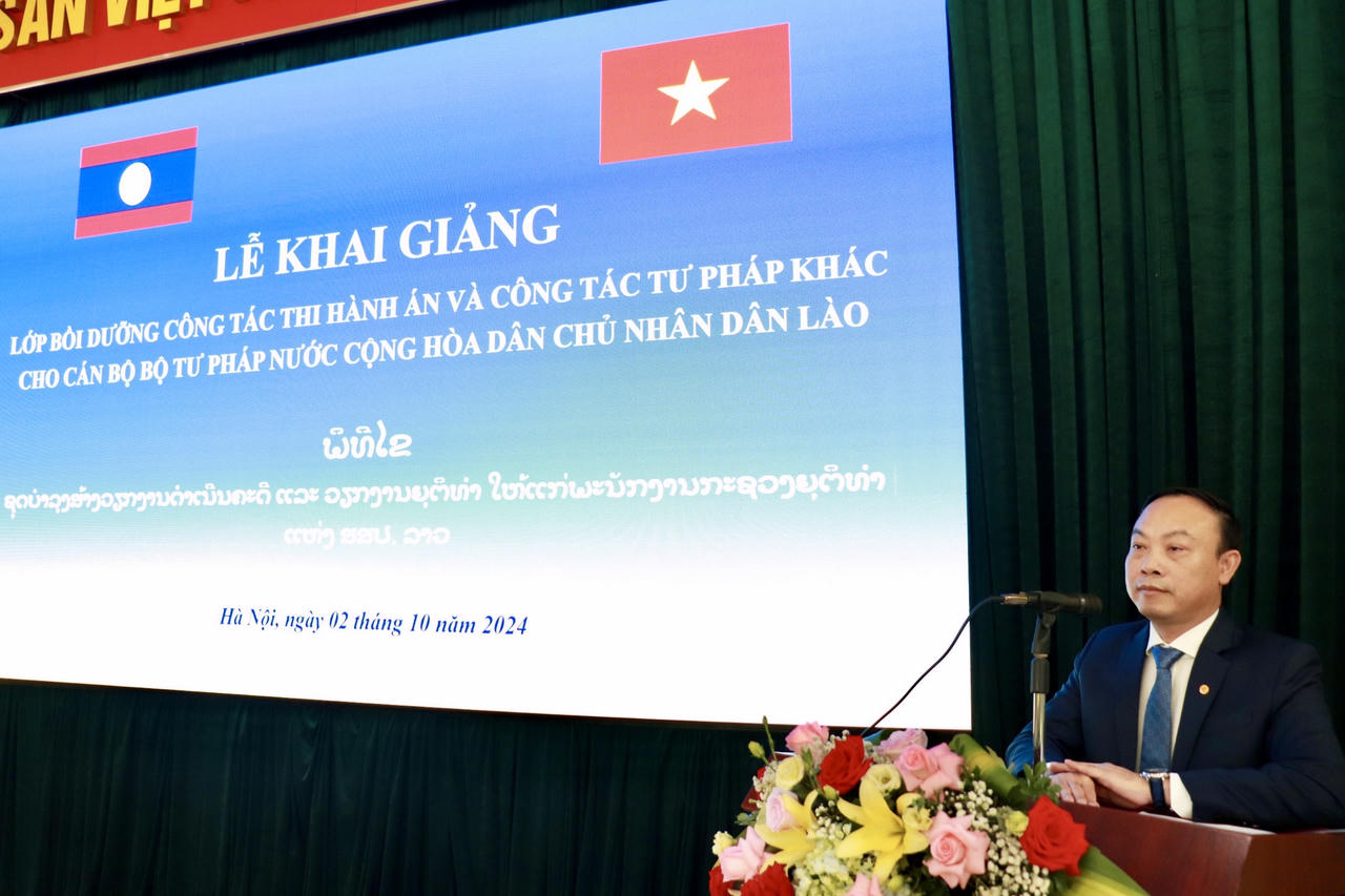 Học viện Tư pháp: Khai giảng lớp bồi dưỡng công tác thi hành án cho cán bộ tư pháp nước CHDCND Lào