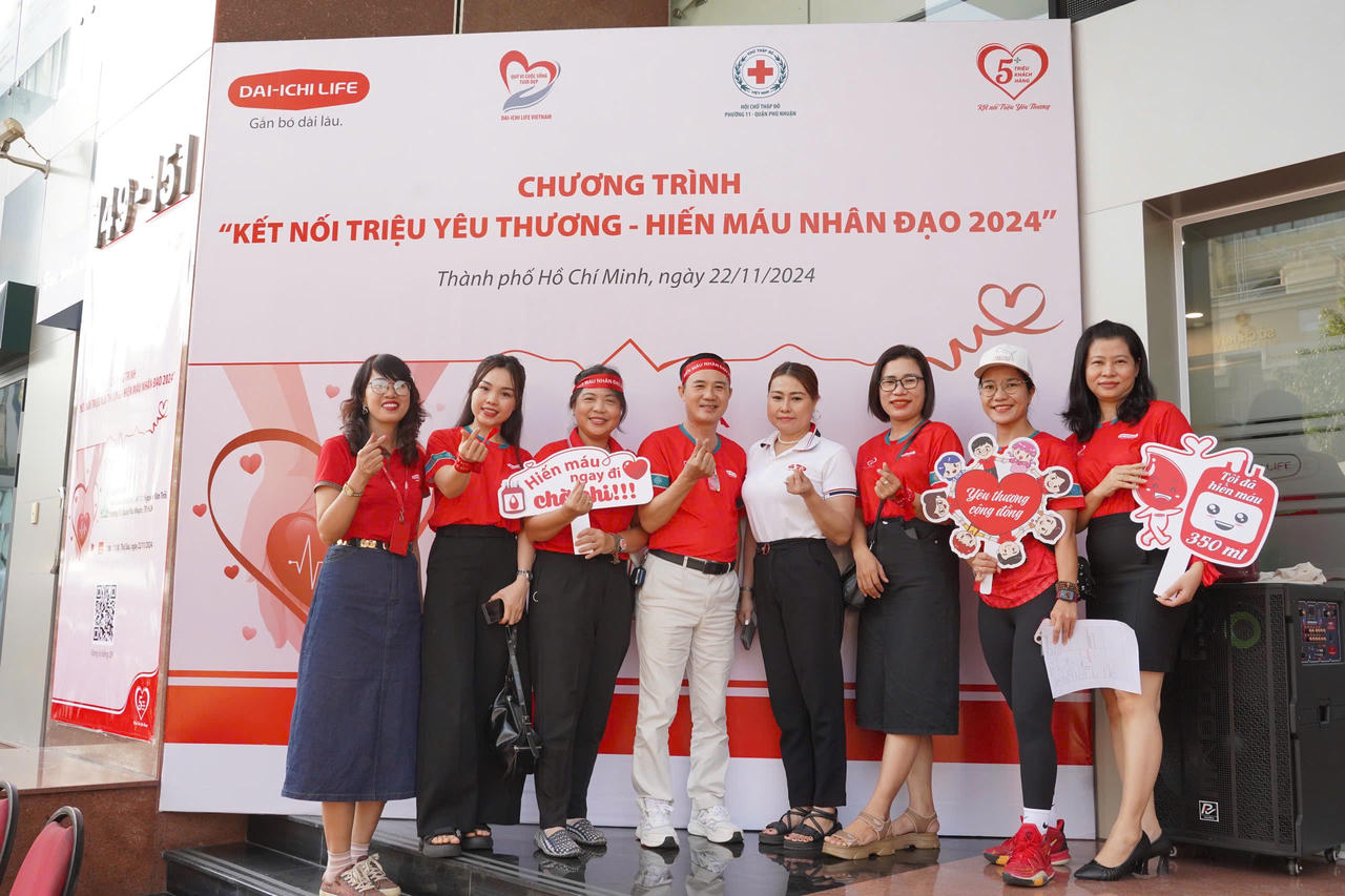 Dai-ichi Life Việt Nam tiếp tục triển khai Chương trình “Kết nối Triệu Yêu Thương - Hiến máu nhân đạo 2024” tại TP Hồ Chí Minh