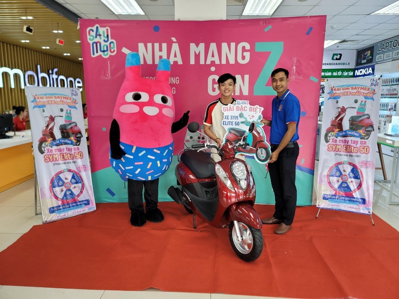 Nhà mạng Saymee trao thưởng 10 chiếc xe máy tay ga SYM Elite đến với khách hàng gen Z tại các tỉnh miền Tây