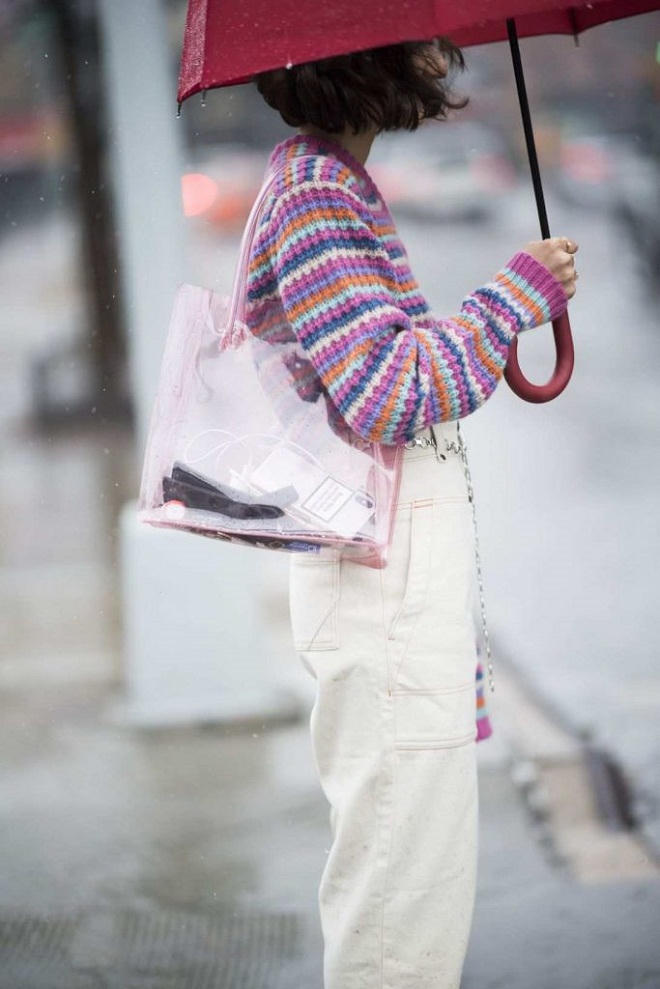 Túi xách trong suốt lên ngôi tại tuần lễ thời trang thu đông 2018