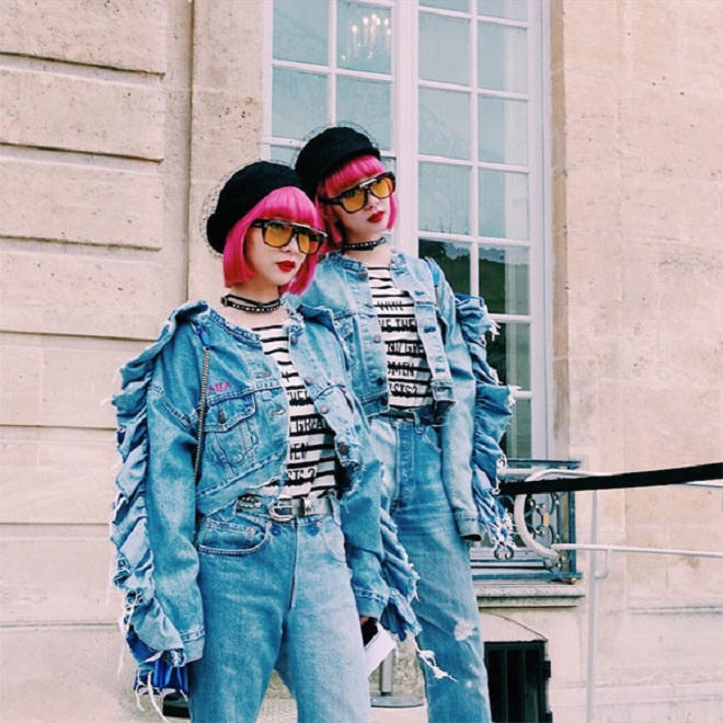 Cặp chị em song sinh gây sốt Tuần lễ thời trang thế giới