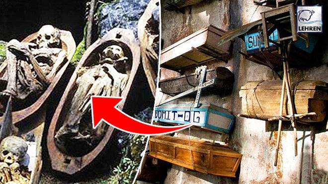 Độc đáo tập tục treo quan tài người chết trên vách đá 