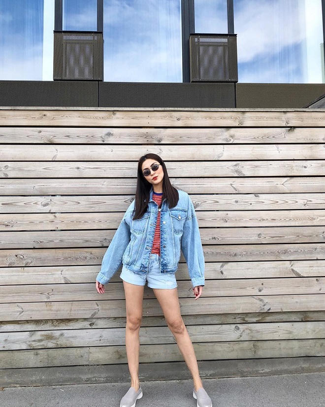 Thanh Hằng, Hà Tăng ưa chuộng áo khoác denim nam tính