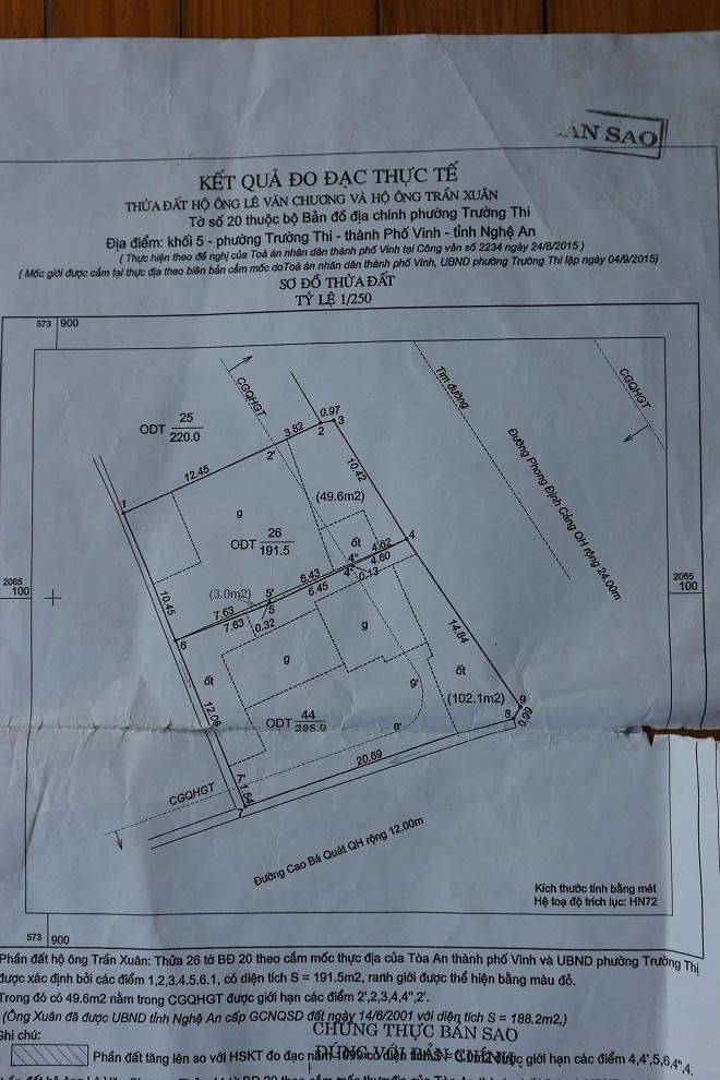 Vụ kiện 3m2 đất khiến 3 ngành nội chính “đau đầu”