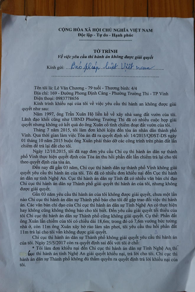 Vụ kiện 3m2 đất khiến 3 ngành nội chính “đau đầu”
