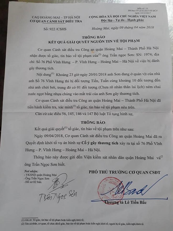 Hà Nội: Vì sao đã 6 tháng sau khởi tố vụ án, Công an Hoàng Mai không khởi tố bị can?