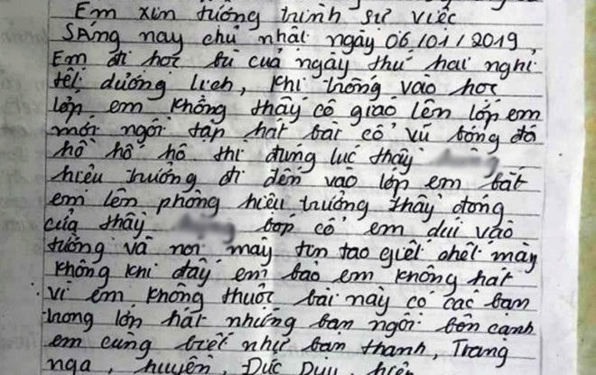 Công an vào cuộc xác minh vụ việc một hiệu trưởng bị 'tố' bóp cổ học sinh