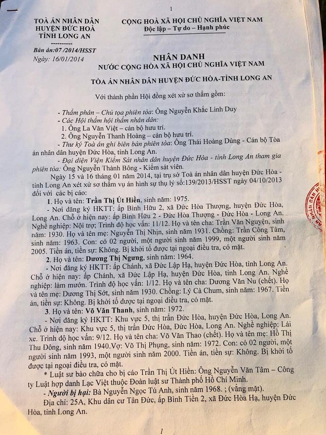 Đức Hoà (Long An): Vụ việc “chìm xuống” sau 3 năm bị hủy án?