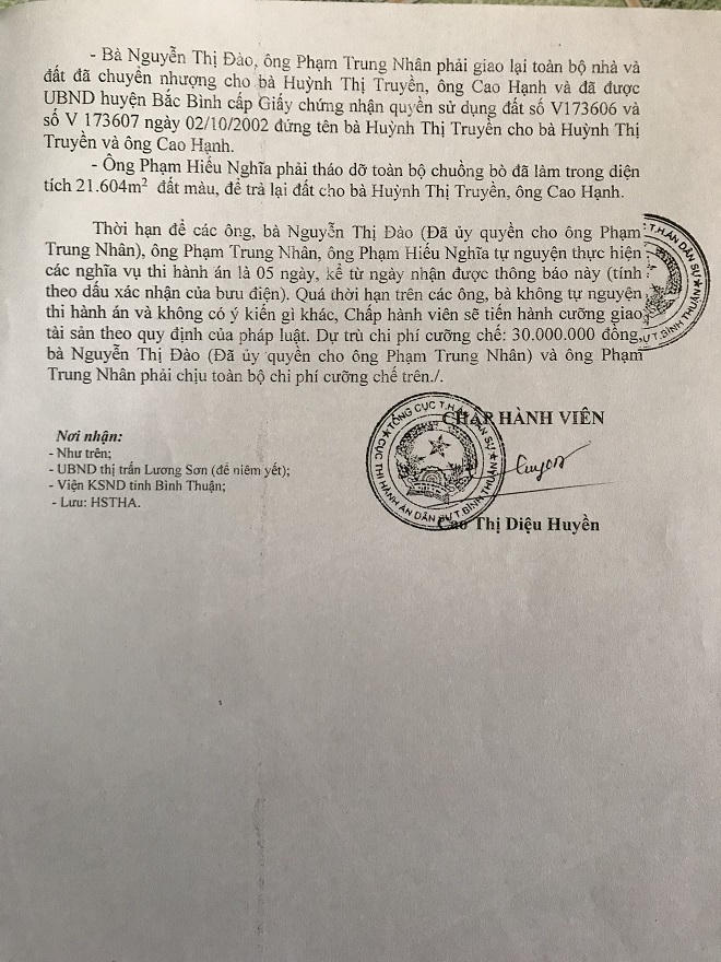 Tiếp vụ tranh chấp QSDĐ ở Bình Thuận: Cấp dưới nhận sai, cấp trên không cho phép?