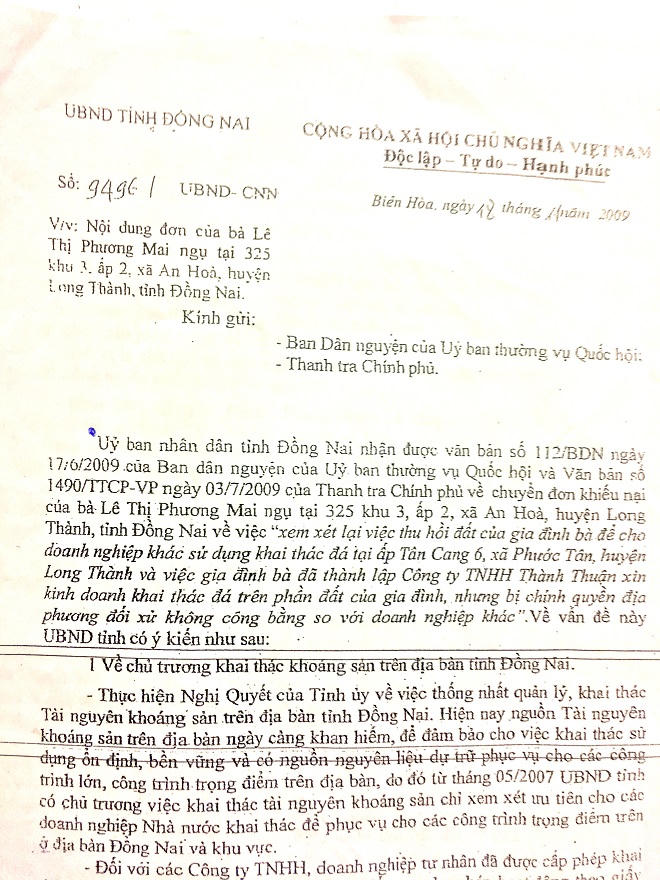 Chính quyền bức tử doanh nghiệp (Bài 10): Điều bất thường trong văn bản Đồng Nai trả lời Quốc hội