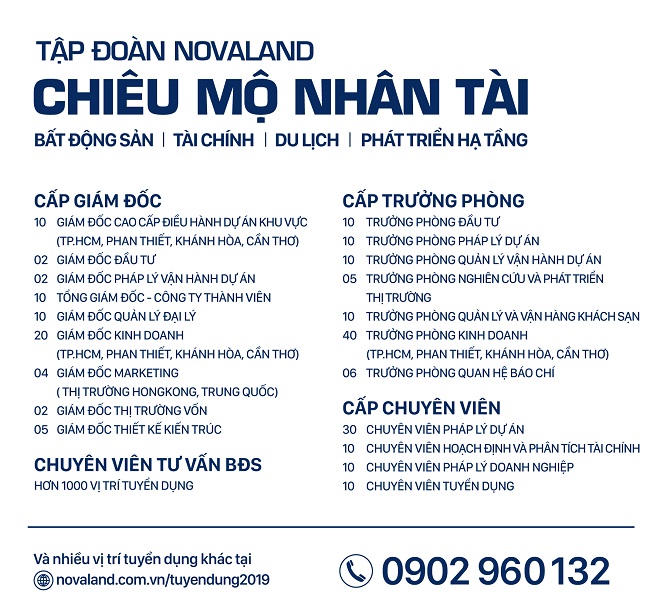 Novaland chủ động tìm kiếm nhân sự bất động sản du lịch cấp cao