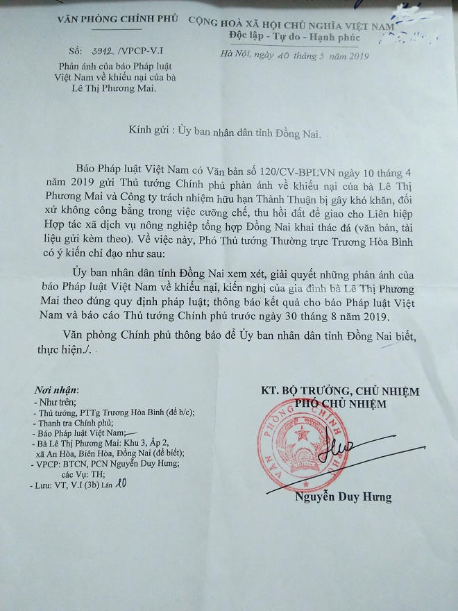 Diễn biến vụ 'chính quyền bức tử doanh nghiệp': Chính phủ chỉ đạo Đồng Nai giải quyết sự việc