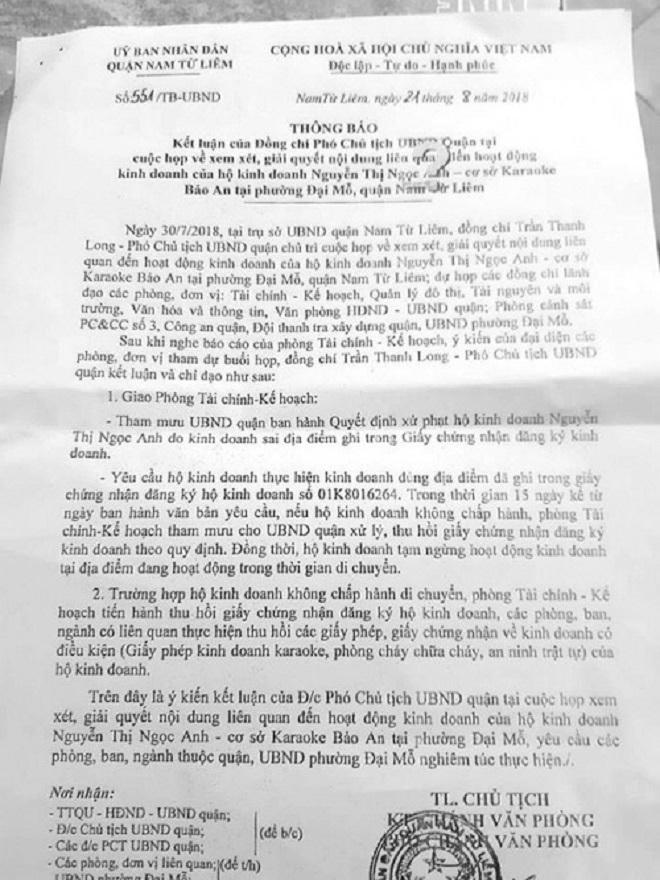 Vi phạm của “Tổ hợp giải trí Bảo An“: Vì sao UBND quận Nam Từ Liêm im lặng?