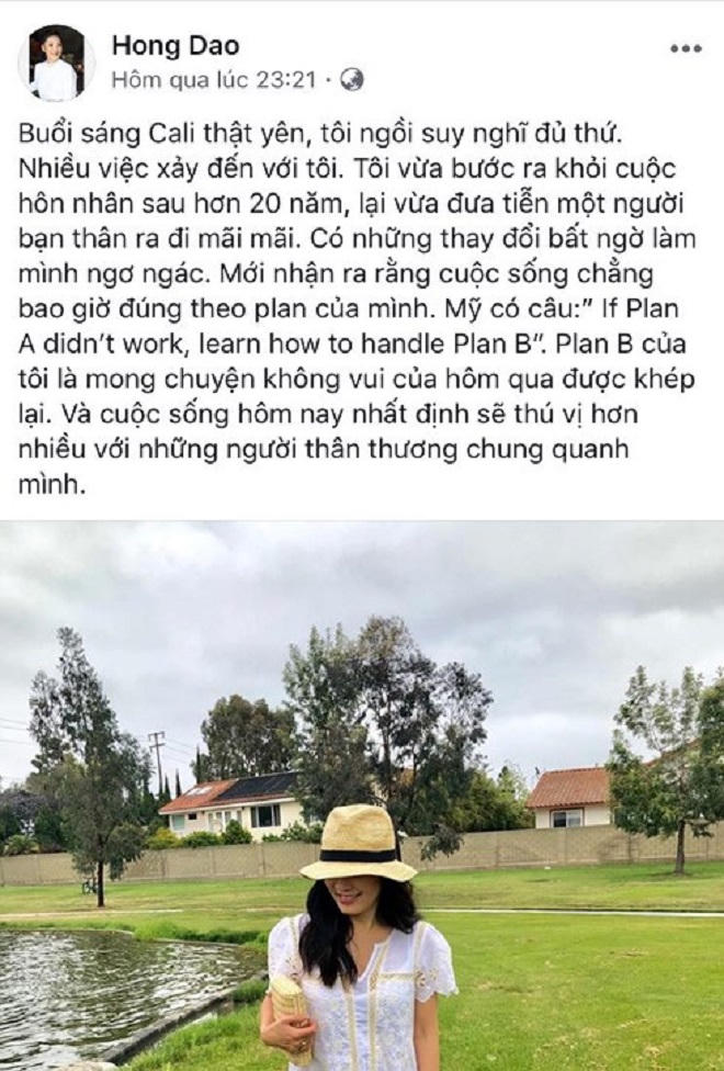 Nghệ sĩ Hồng Đào xác nhận ly hôn Quang Minh sau hơn 20 năm chung sống