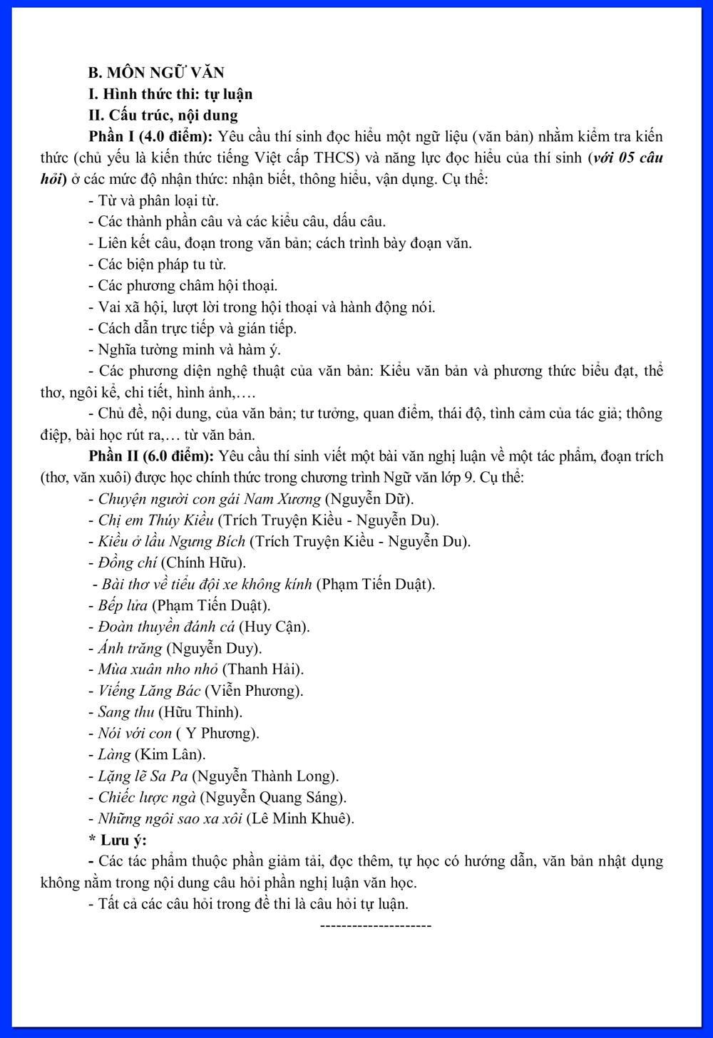 Bắc Giang giảm thời gian bài thi vào lớp 10 THPT công lập